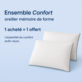 Pack oreillers mémoire de forme rectangulaires Mon Lit Douillet