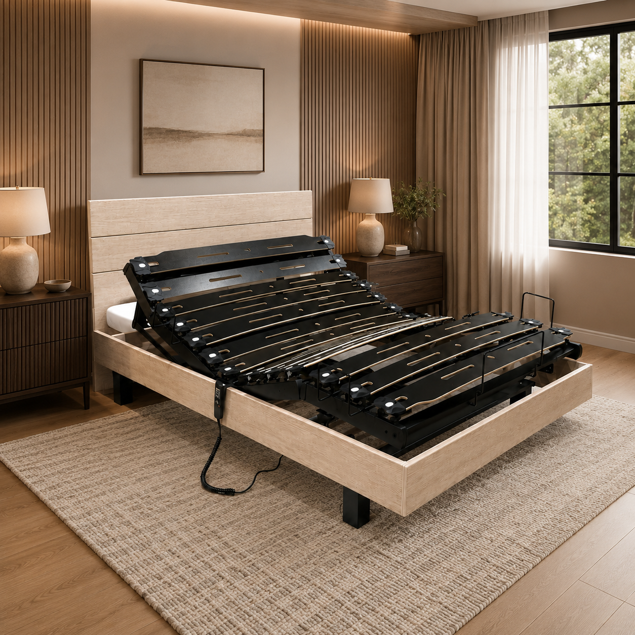 Lit électrique mono finition tissu HT15cm Mon Lit Douillet