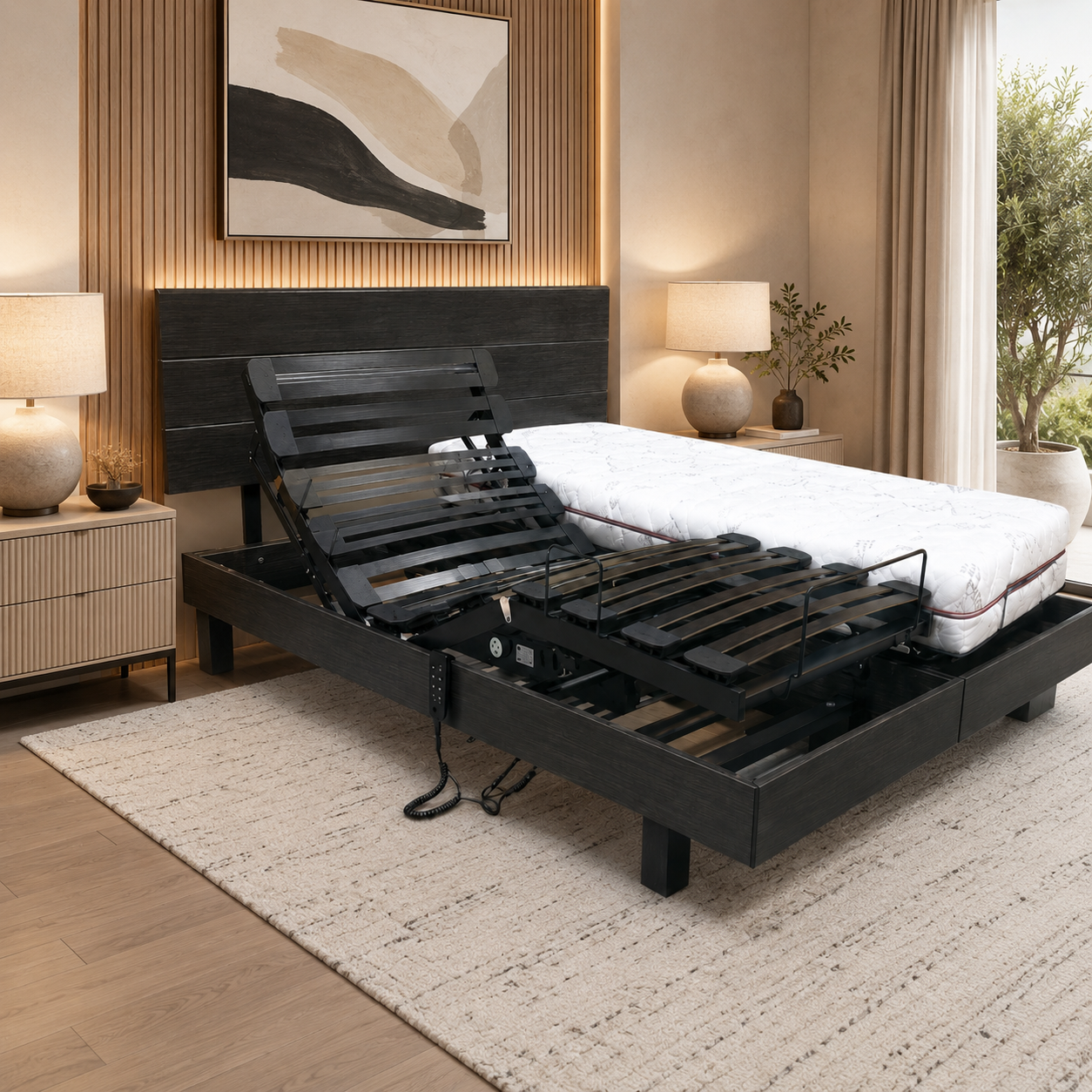 Lit électrique duo tissu HT12 cm Mon Lit Douillet