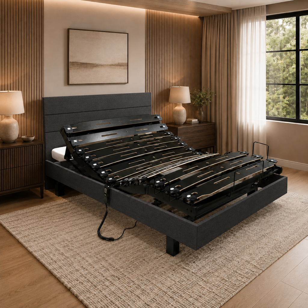 Lit électrique mono finition tissu HT15cm Mon Lit Douillet